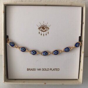 Arm Candy Eye bracelet 14 k gold plated over brass